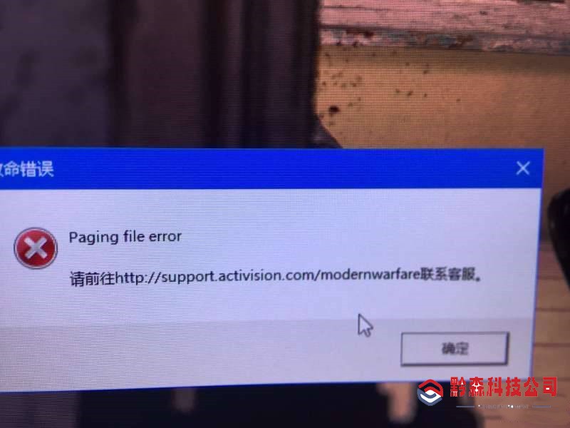 使命召唤战区玩一局后闪退提示致命错误paging file error